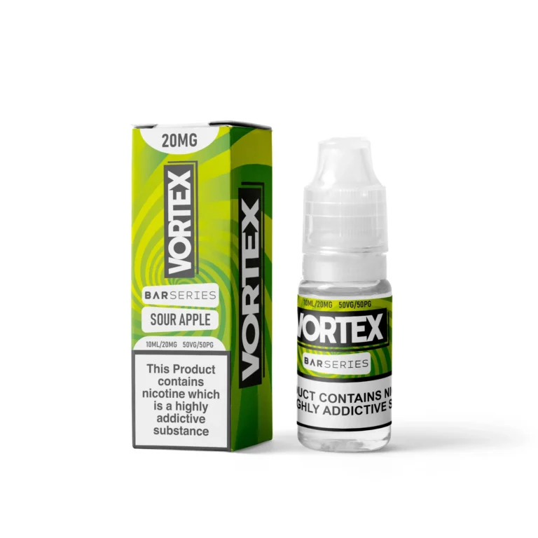 Sour Apple Vape Juice by Vortex Bar Series, 10ml, 20mg