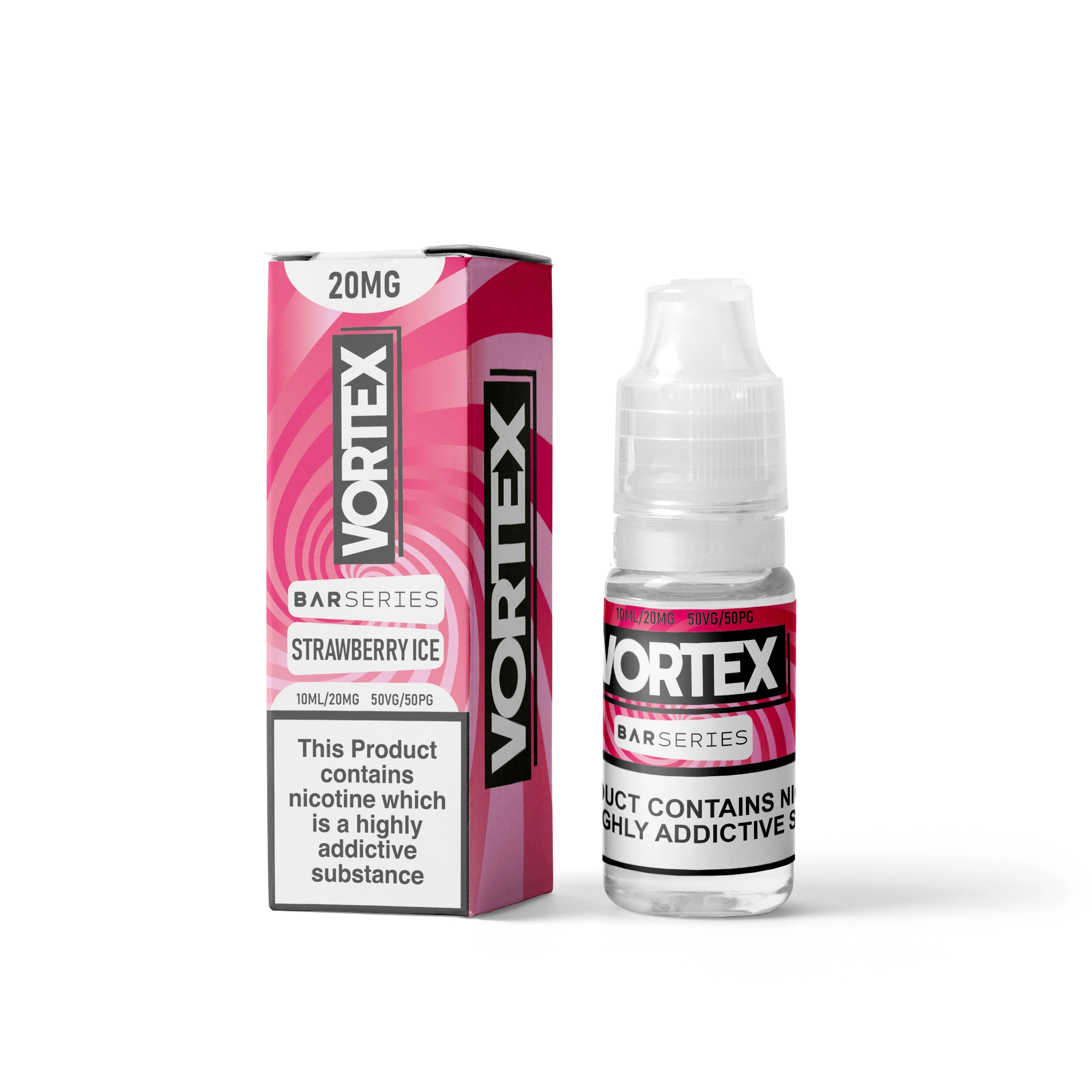 Strawberry Ice Vape Juice by Vortex Bar Series, 10ml, 20mg